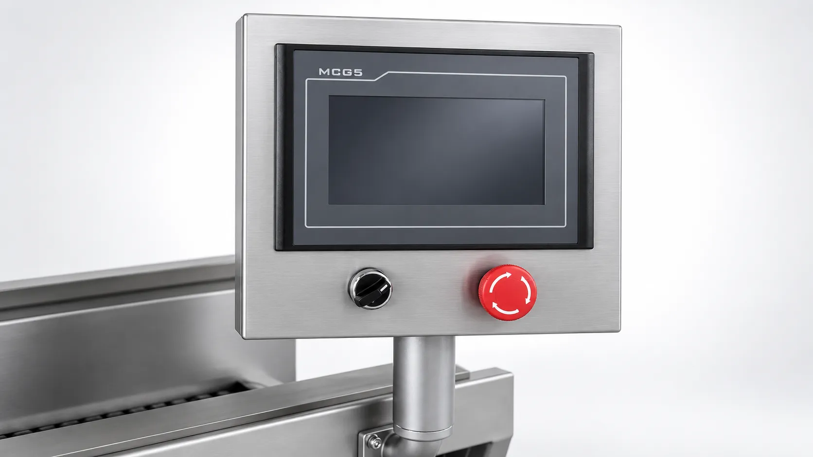 PLC touchscreen interface on YS-140 brine injection machine