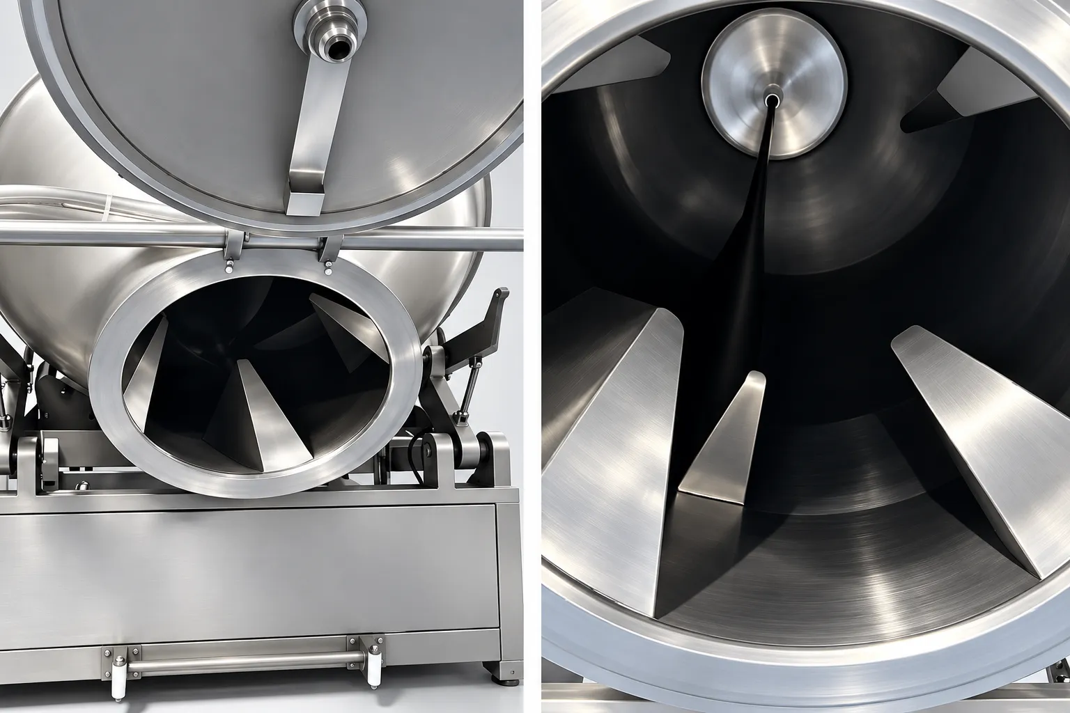 GR1700 drum interior showing baffles and product contact surfaces